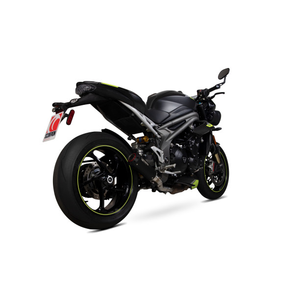 Scorpion Exhaust Triumph Speed Triple R / Speed Triple S / Speed Triple RS 2018 - 2020 Red Power Slip-on Black Ceramic Coated Sleeve